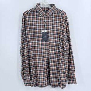 Hart Schaffner Marx Button Up Down Flannel Shirt Mens XXL Plaid Office Work Fall